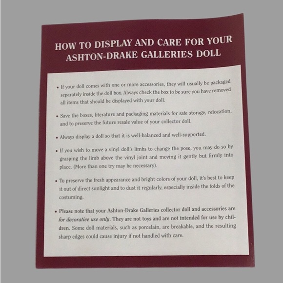 NIB Ashton-Drake Galleries “Sour Grapes” Miniature 5” Doll, Collectible - Picture 8 of 8